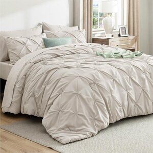 NWT King Comforter Set Linen - Bed in a Bag Bedding Set 7 Pieces